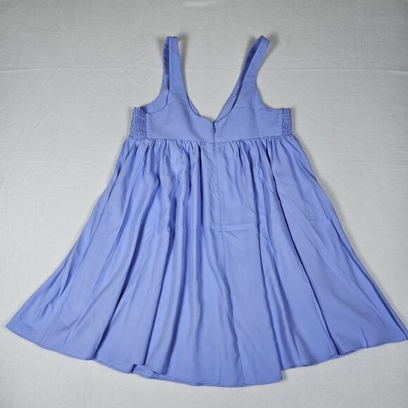 Amanda Uprichard x Revolve Eloise Dress English Lavender Mini Smocked Pockets M - Picture 15 of 16